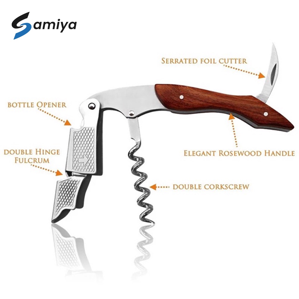 Corkscrew / botol opener / pembuka botol / pembuka kaleng / pembuka tutup botol kayu