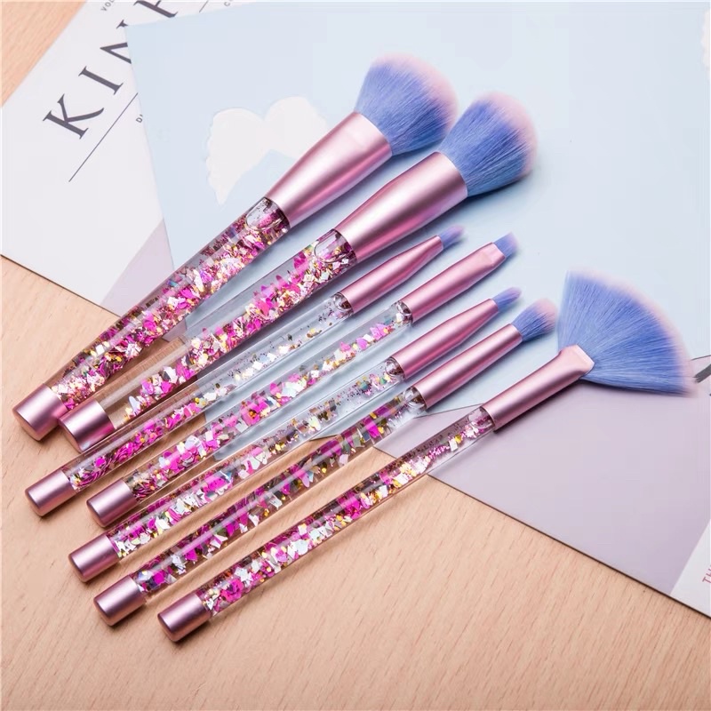 Kuas 7in1 makeup brush set glitter/ MAKEUP / kuas makeup / brush makeup