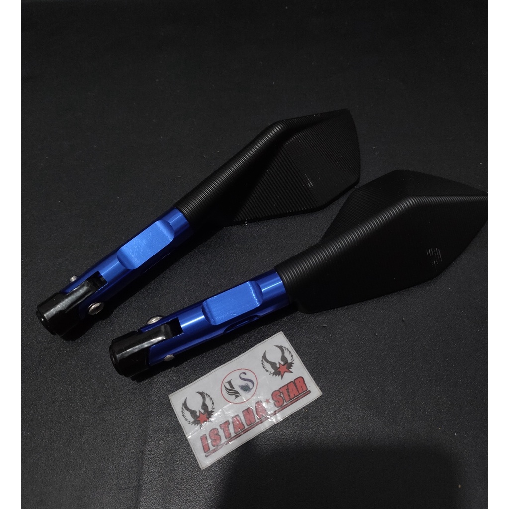 Handle rem full cnc model sisik untuk Beat karbu dan Vario karbu PLUS Spion Tomok v2 blue