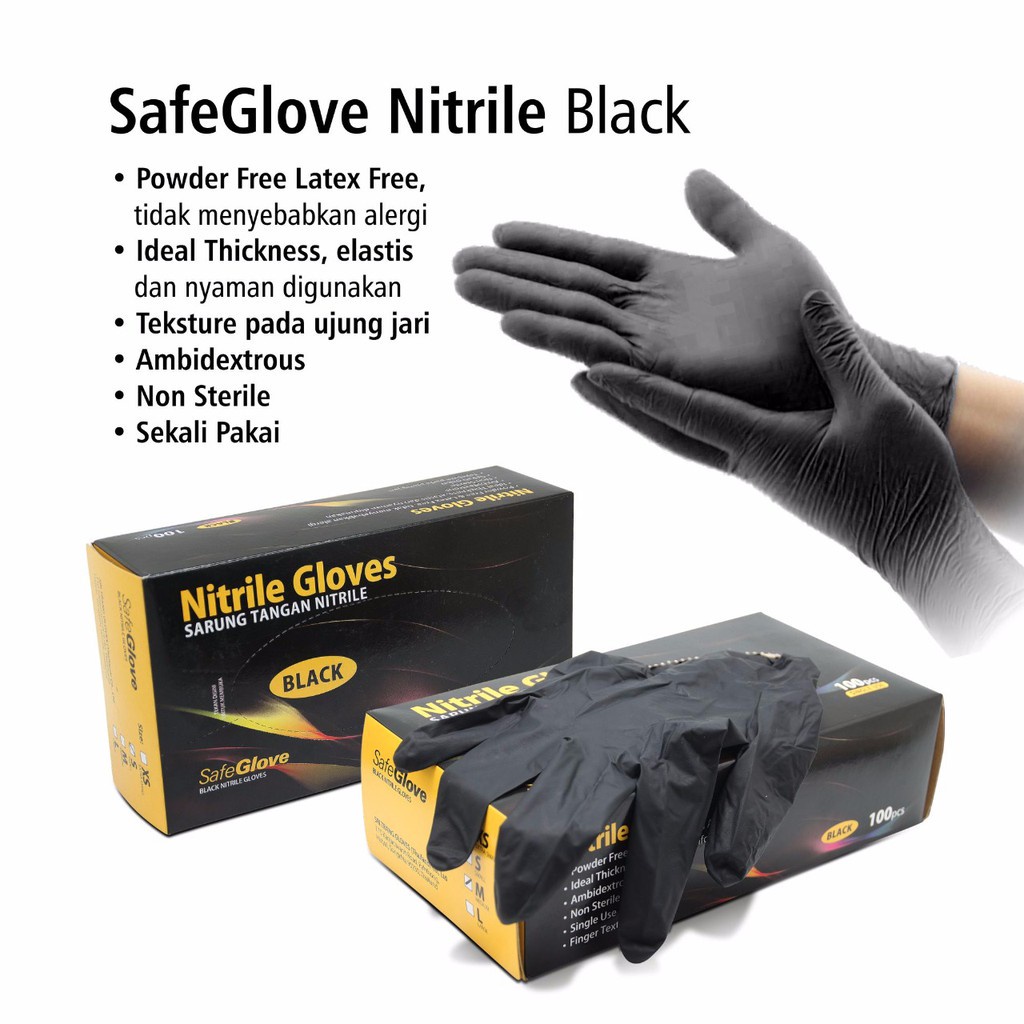 Safeglove Nitrile Black OneMed box 100pcs OJ