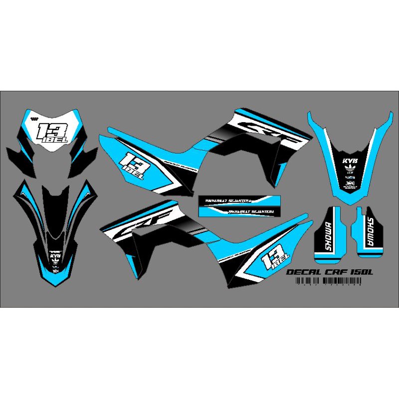 Decal CRF150L BLUE WHITE MURAH
