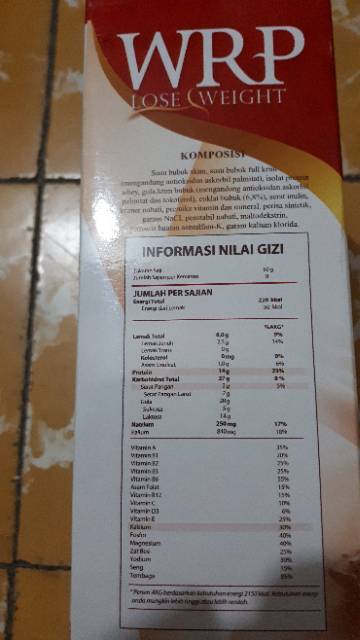 Susu Diet Wrp Lose Weight Meal Replacement 400 Gram Rasa Cokelat Shopee Indonesia