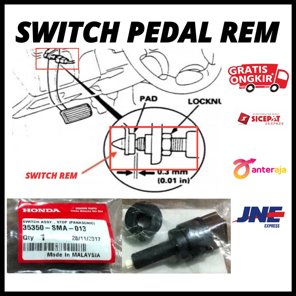 Switch Pedal Rem Accord 2004 2005 2006 2007, Accord CM5