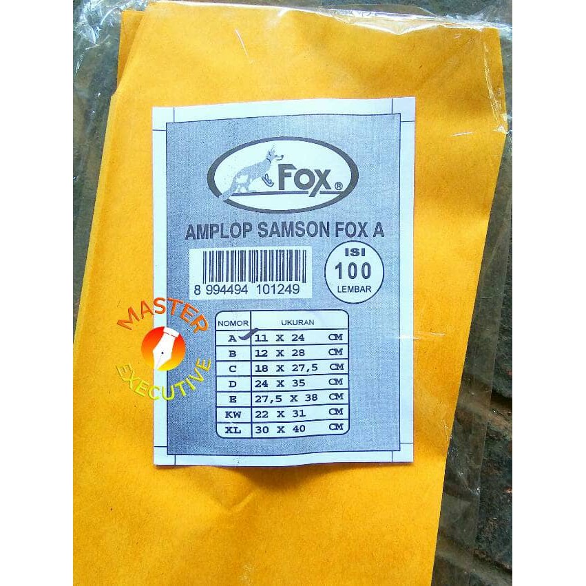 Fox Amplop A Samson Coklat - 10.5 x 24 cm - Kabinet untuk Uang Bon Kwitansi Paket Surat