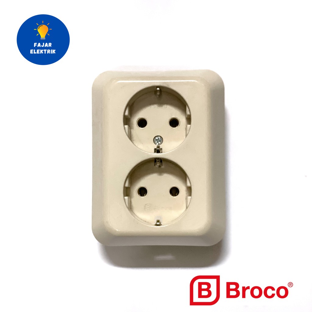 BROCO GRACIO IB STOP KONTAK ARDE 2 LUBANG CREAM