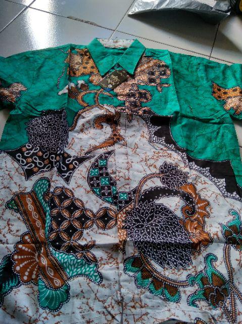Kemeja Batik Pria Lengan Panjang Size M L Xl Xxl  Bswart Batik Hrb026 Kenongo Hem Panjang Padi
