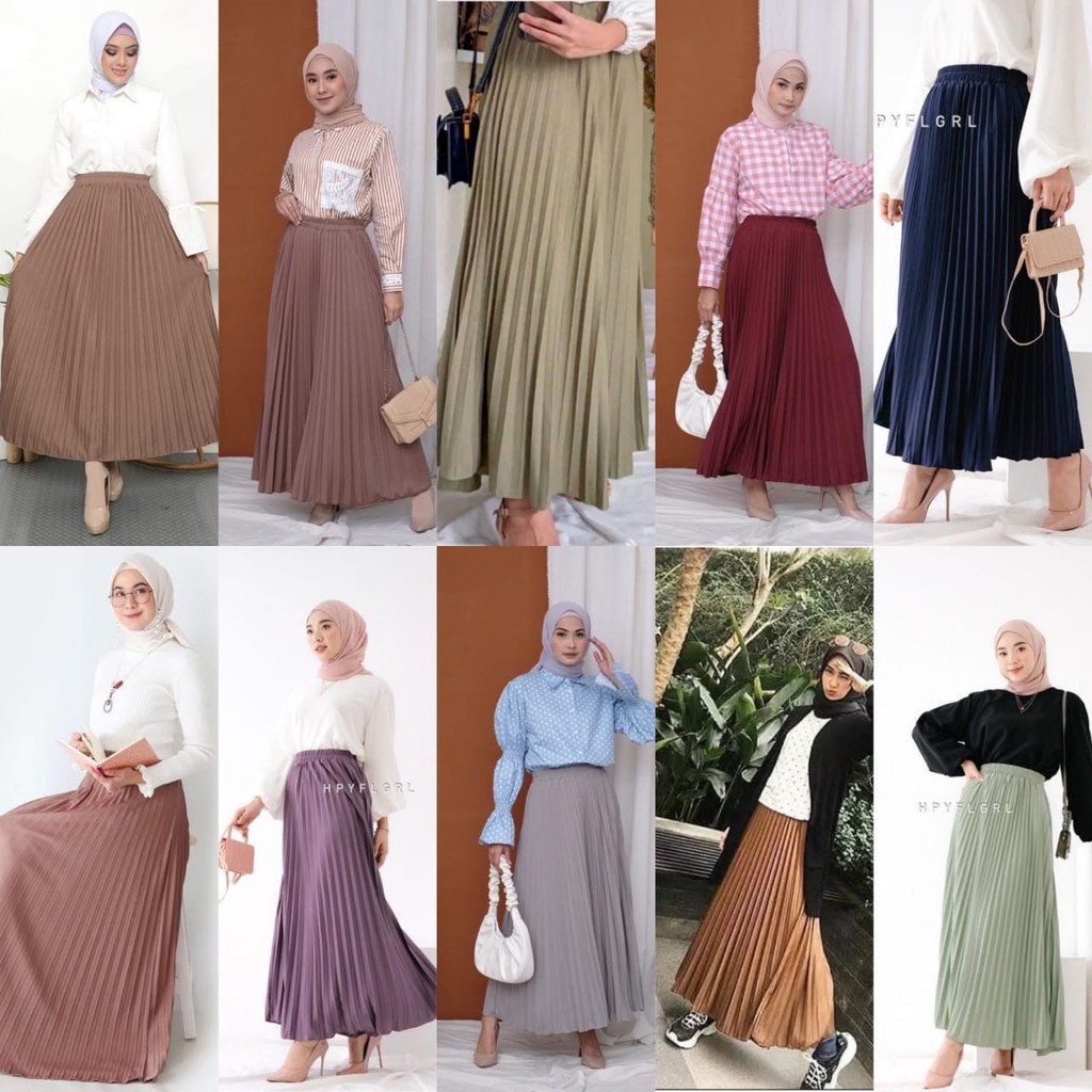 Shalch Trendy / Rok Plisket Premium / Rok Panjang Muslim / Rok Mayung Bahan Hyget Premium Grade A