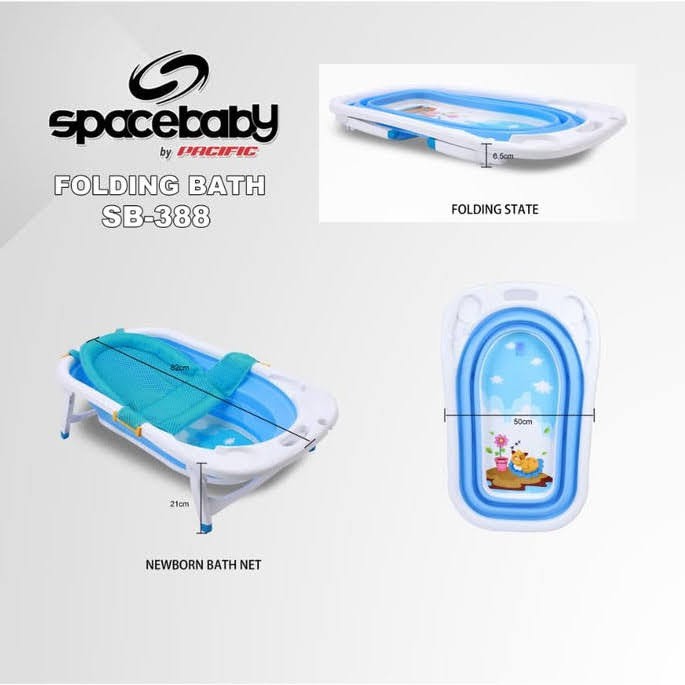 Space Baby Folding Bath / Bak Mandi Bayi Lipat SB-388 + jala mandi free bubble 8k