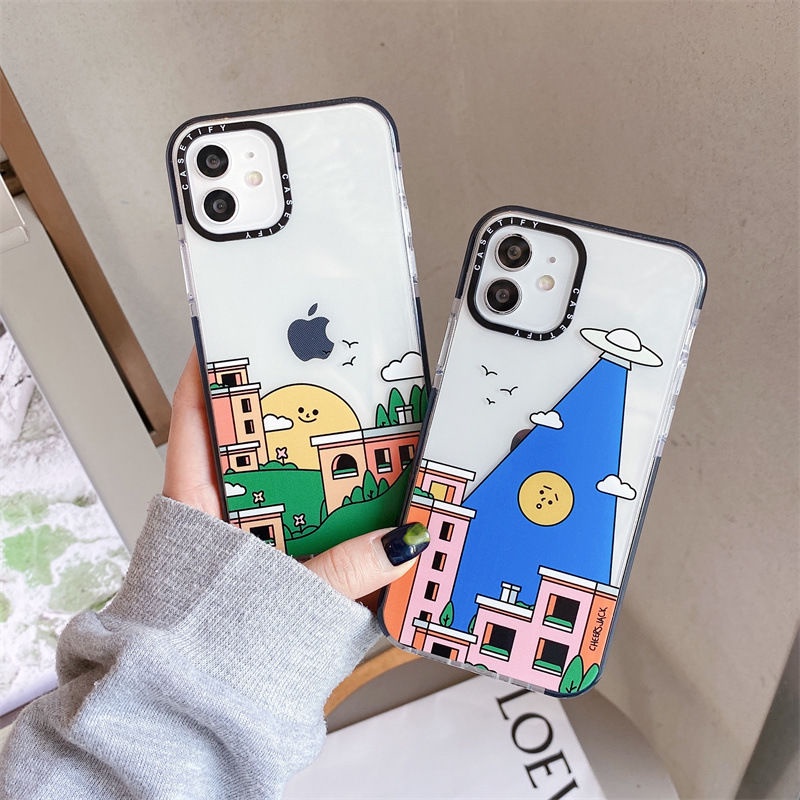 Soft Case Motif Kartun Matahari Untuk iPhone 11 / 12 / 13 Pro Max 7 / 8 Plus / X / XR / Xs Max