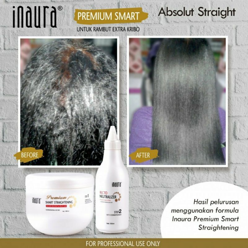 INAURA STEP 1 Straightening (1KG) 1000 GR / Obat Rebonding / Krim Pelurus Rambut