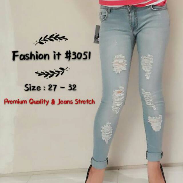 Celana panjang jeans fashion it #3051 size 27-32 premium quality
 jeans stretch
Foto asli