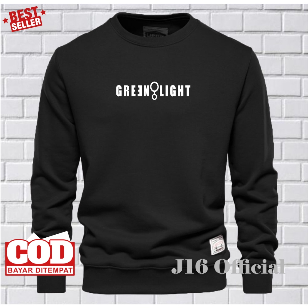 GREENLIGHT Crewneck Sweater Oblong Pria Wanita Bahan Fleece Tebal