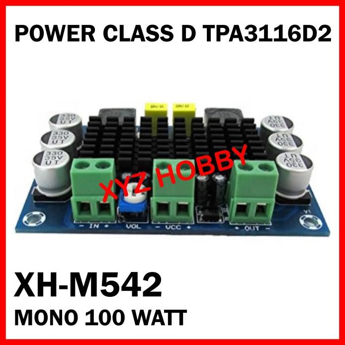 xh-m542 tpa3116d2 class d power amplifier mono 100w 542 tpa 3116 wau1