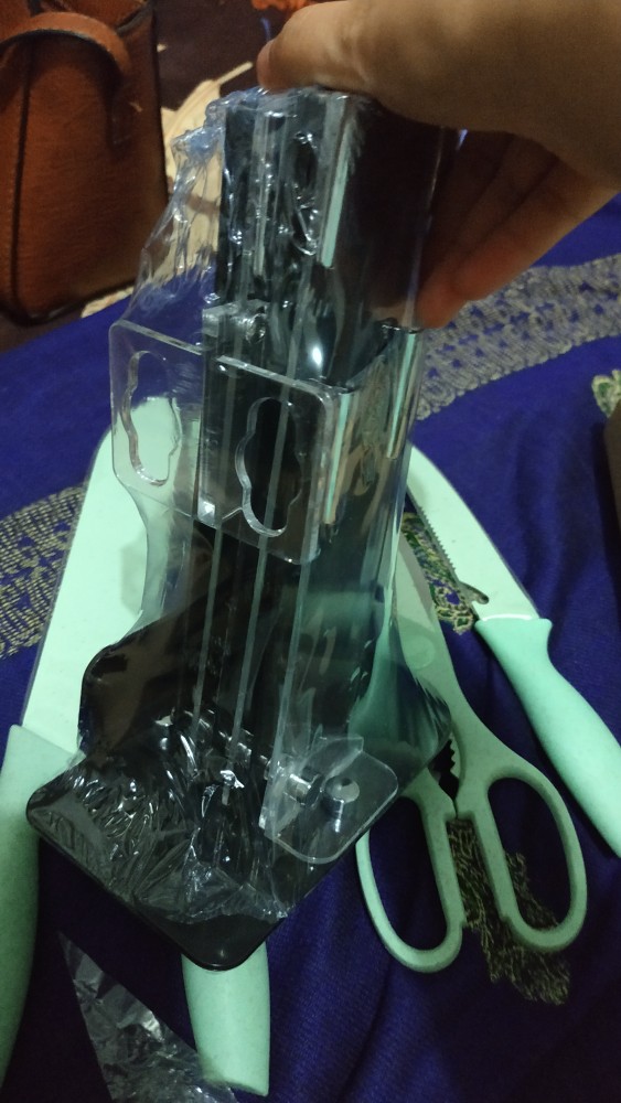 7 In 1 Kitchen Knife Set / Talenan, Pisau, Pengupas, Gunting Dapur Set Pisau Set