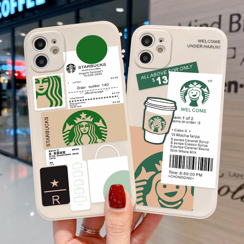 Soft Case TPU Desain Starbucks Untuk Realme C12 C15 C21 C21Y C25 C25s C25Y C17 C20 C11 C3 C2 7i 5i 6i 8i 9i 6 Pro 50A 8z 6a 50A 6i 9o 8i 6i 6pro Cover Bahan Silikon Untuk Handphone