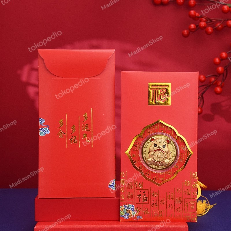 2022 Angpao Macan Koin Emas + Sertifikat Kado Imlek Angpau Premium