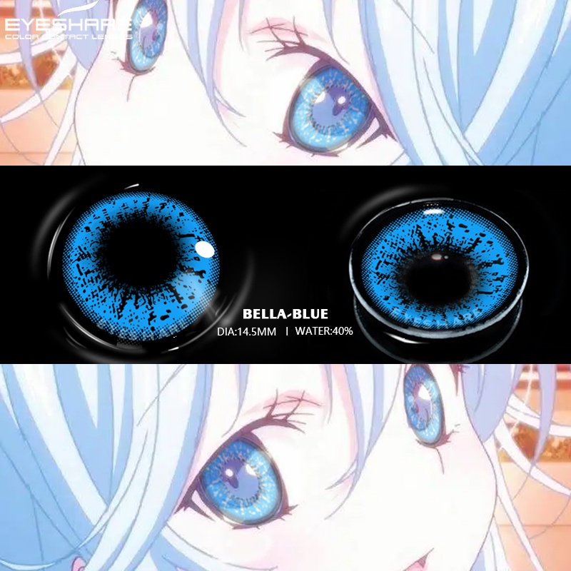 [✅COD] Softlens / Kontak Lensa berwarna anime kosplay game halloween Costumes series softlens mata korea normal minus (0.00) bella red purple/CRAZY color free lenscase