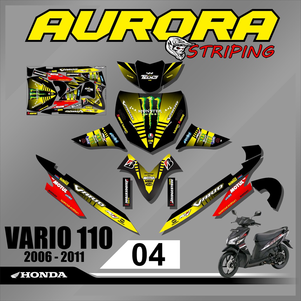 COD Decal Stiker Fullbody Vario 110 CW Karbu 2006 2007 2008 2009 Sticker Desain AOR-04