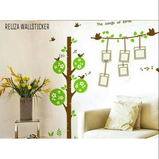 RELIZA WALL STICKER / STIKER DINDING TREE FRAME OF BIRDS Wallsticker  AY879