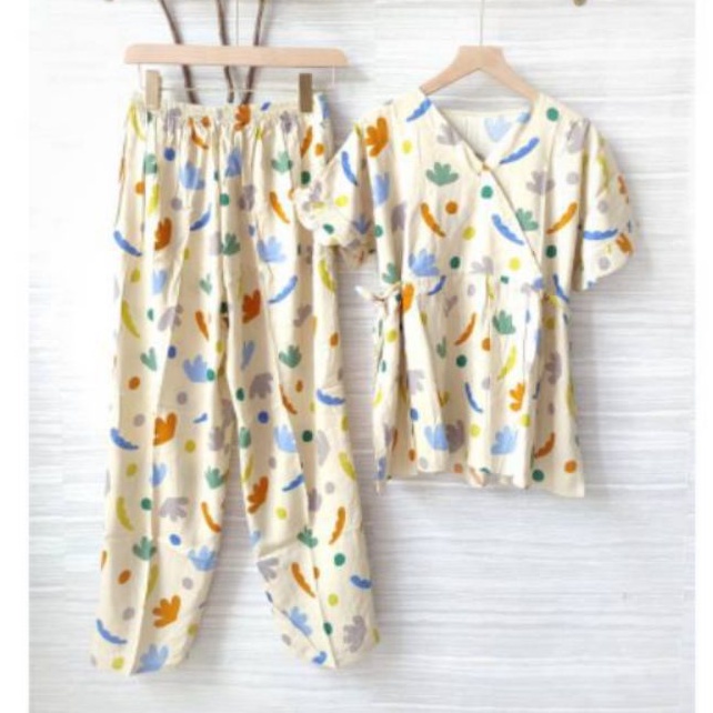 POLA PRODUKSI BAJU SETELAN KIMONO 036 - Pola Baju setcel rayon kekinian - Pajamas Sewing Pattern