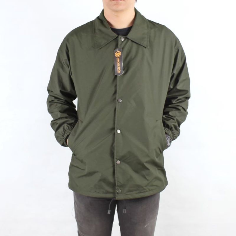 Wangkers Jaket Coach Polos Taslan