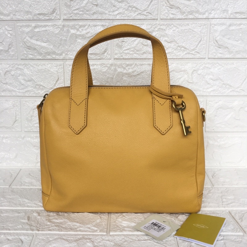 preloved Tas Fossil Fiona Satchel Golden Yellow second