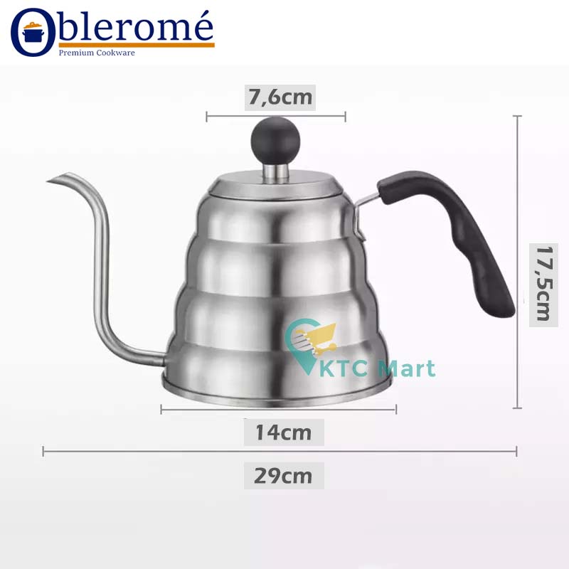 KTCmart - Teko Leher Angsa 1,2L Platinum/ Gooseneck Kettle/ Teko Kopi/ Pour Over Kettle