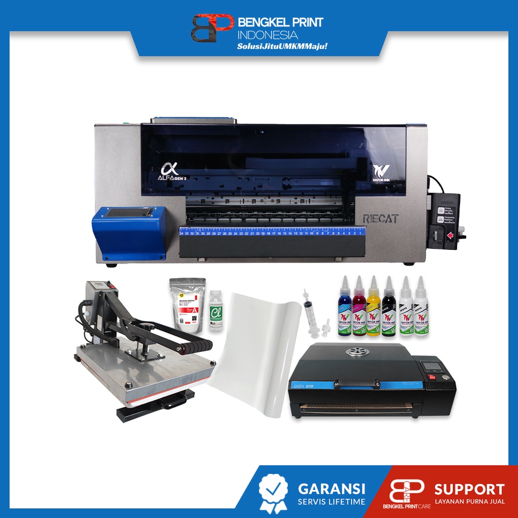 Paket Mesin Printer Riecat Alfa DTF Gen 3 + Oven DTF