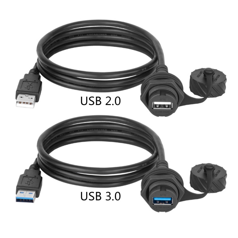 Btsg USB 2.0 3.0 Socket Male to Female Kabel Ekstensi IP67 Kabel Konektor Dudukan Panel Tahan Air