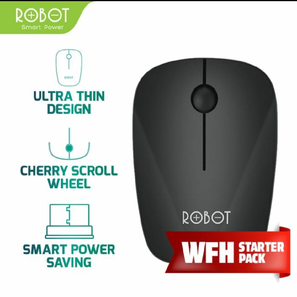 Mouse Wireless Robot M220 2.4G  - Garansi Resmi 1 Tahun
