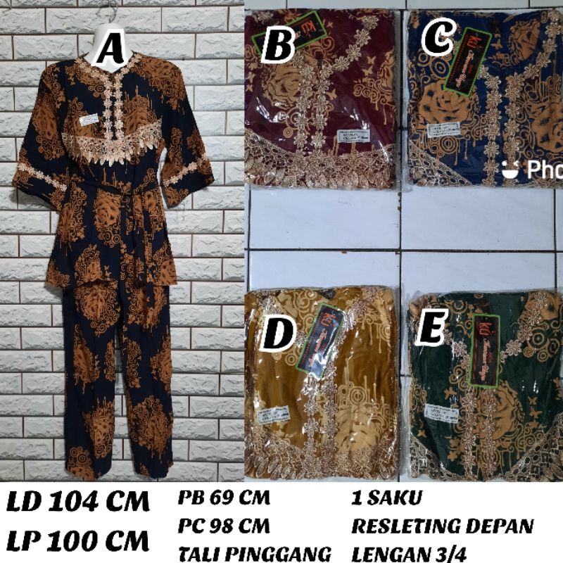 SETELAN CP RENDA LENGAN 3/4 KENCANA UNGU LABEL HITAM