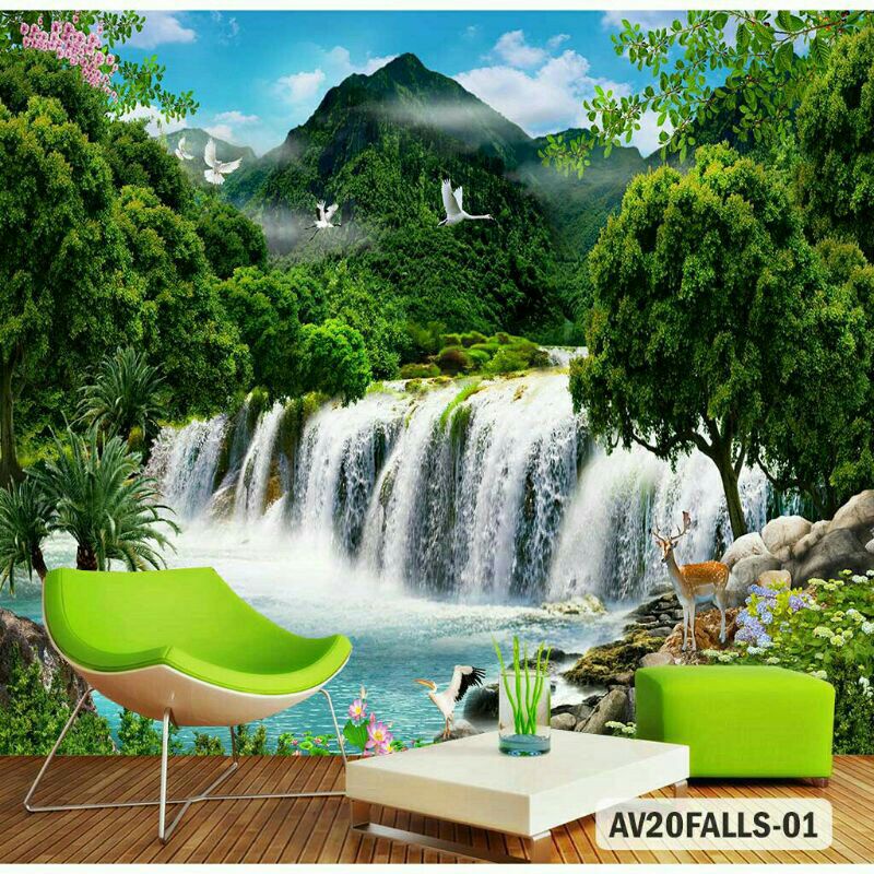 Wallpaper Custom 3D Wallpaper Dinding Pemandangan Alam 3D Wallpaper Air Terjun Wallpaper Dinding Air