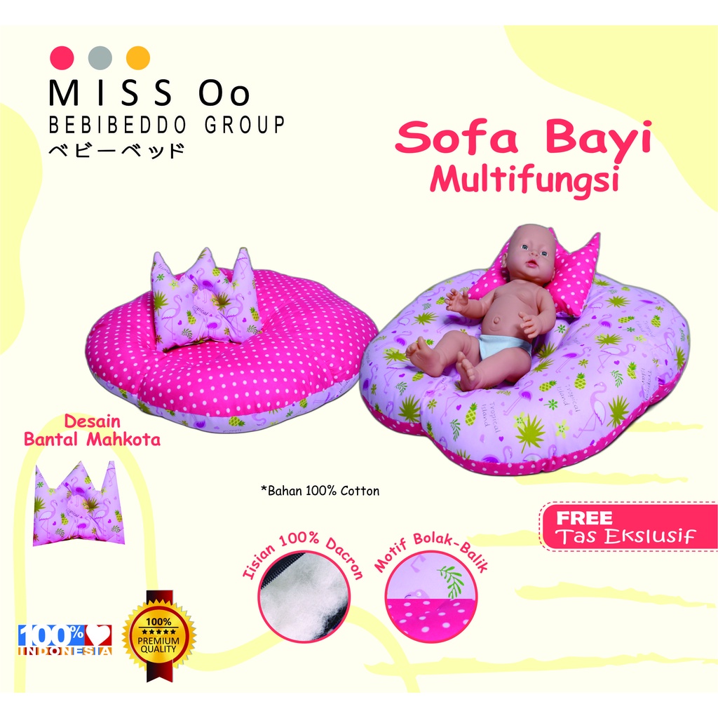 Sofa bayi / baby launger FREE bantal mahkota bayi dan tas