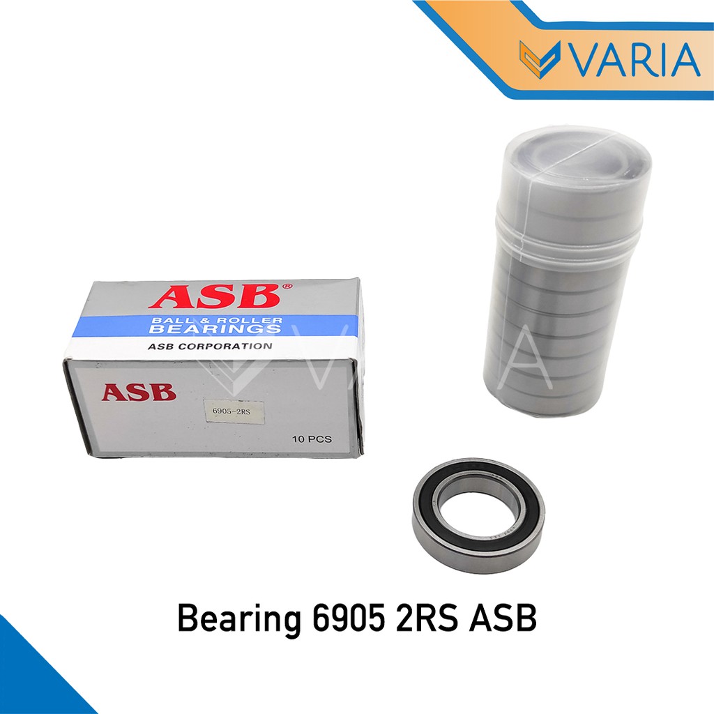 Bearing Laher 6905 2RS Tutup Karet Double ASB 25 x 42 x 9