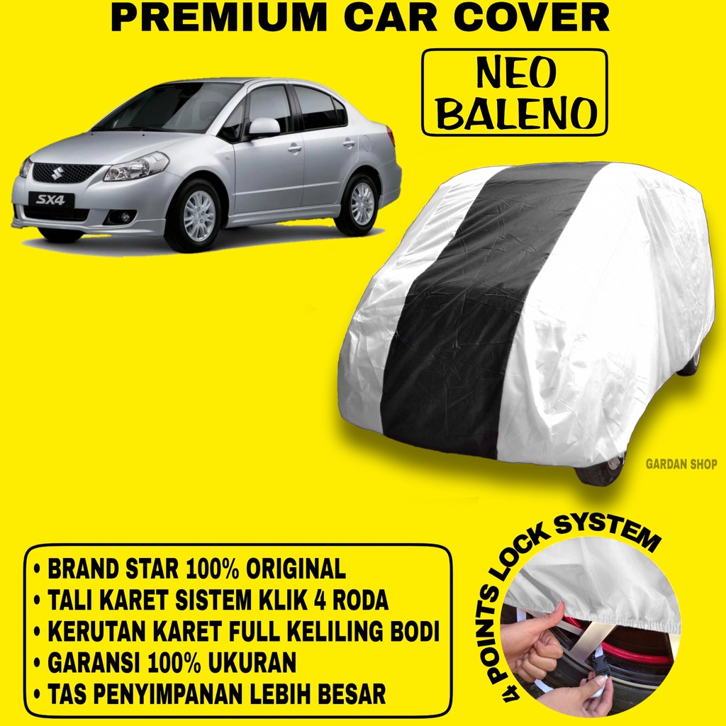 Body Cover NEO BALENO SILVER HITAM Penutup Bodi Mobil Neo Baleno Waterproof PREMIUM