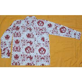 Baju Seragam Batik Merah Panjang