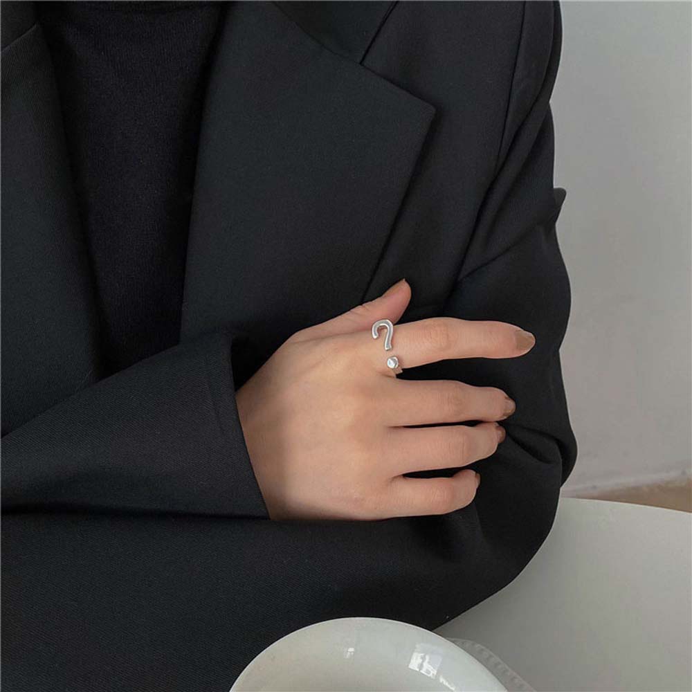 Mxbeauty Cincin Model Terbuka Adjustable Bahan Metal Warna Silver Gaya Korea Untuk Wanita