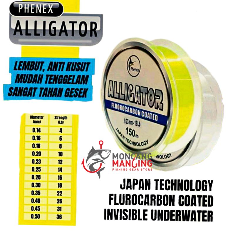 SENAR PHENEX ALLIGATOR KUAT TIDAK MUDAH KUSUT BERBAGAI VARIAN