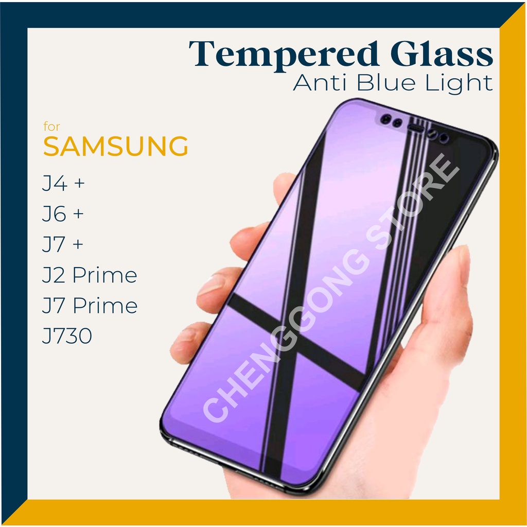 ANTI GORES KACA ANTI BLUE SAMSUNG ( J4+/J6+/J7+/J2 PRIME/J7 PRIME/J730 ) TEMPERED GLASS / PELINDUNG 