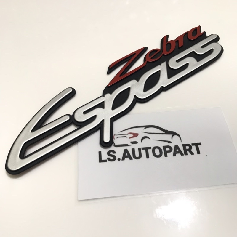 

emblem logo tulisan ZEBRA ESPASS original sudah pakai 3m/lem perekat