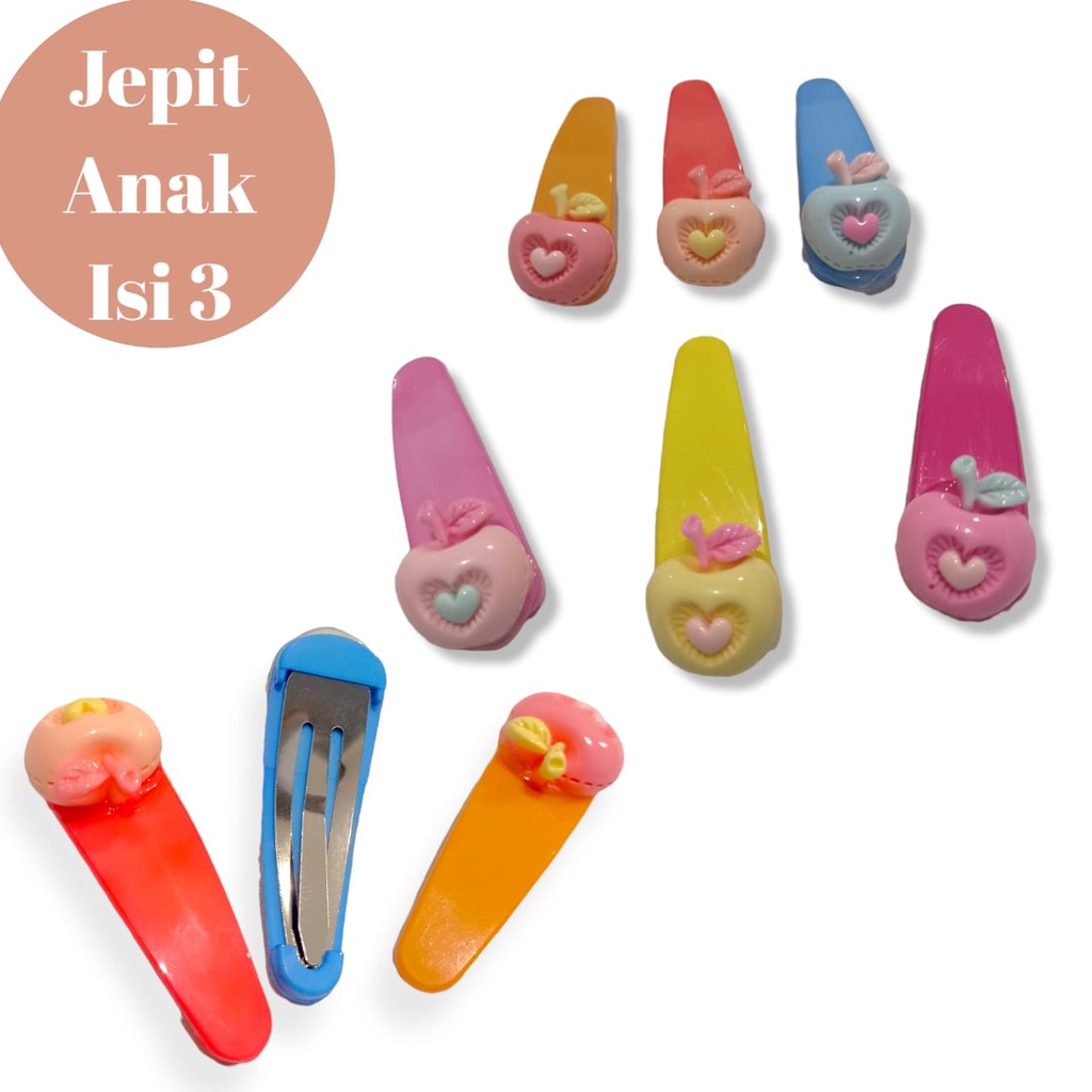 [AC]Satu Set Jepitan Rambut Model Line /Hair pin Anak / Hair clip aksen stroberry