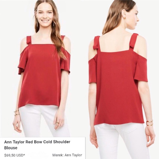 Ann Taylor Cassandra maroon shoulder blouse