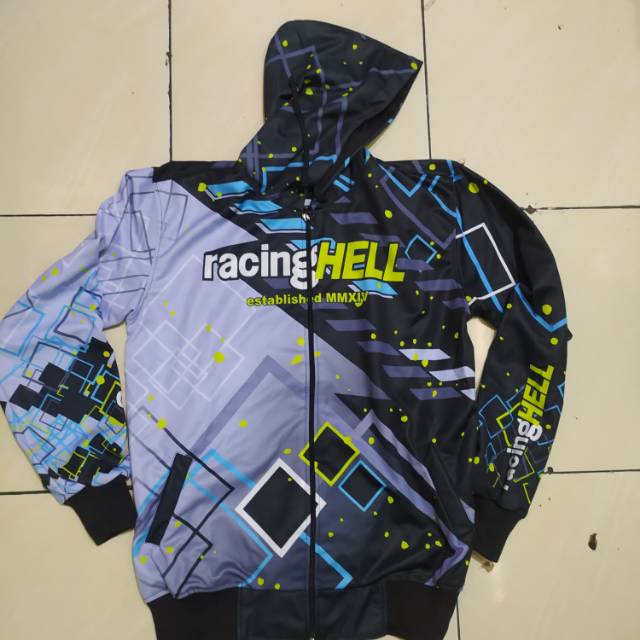 JAKET RACING HELL FULL PRINTING MURAH DI JAMIN