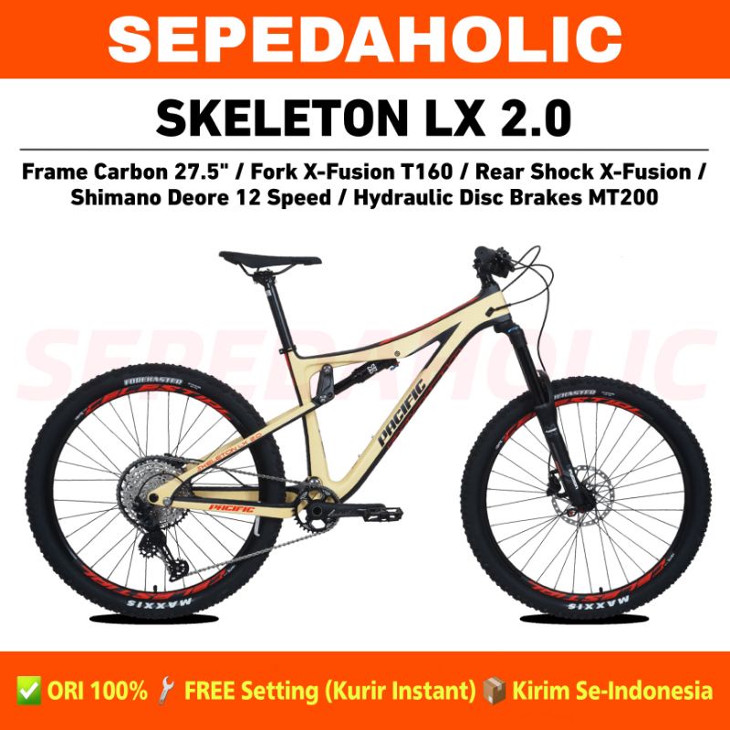 Sepeda Gunung MTB PACIFIC SKELETON LX 2.0 Carbon 27.5 Inch 12 Speed