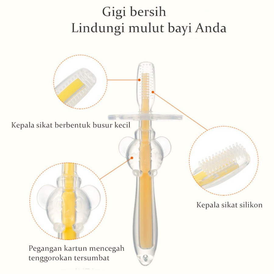 SIKAT GIGI BAYI GAGANG SILICON - FINGER TOOTH BRUSH - PEMBERSIH MULUT BAYI