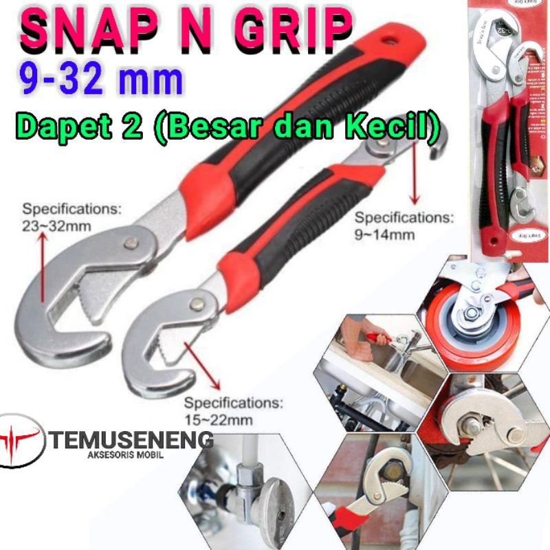 Inggris Kunci Serbaguna Snap N Grip Isi 2 Kunci Pas Wrench Kunci Ring Badut Mobil Motor Bengkel