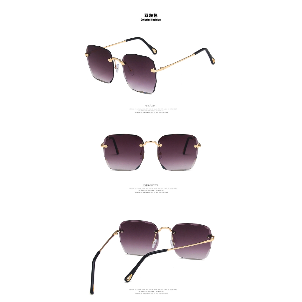 (YUZHU) Tersedia COD Kacamata Hitam Korean Gaya Square Frame Kacamata Wanita Anti UV400 Sunglasses