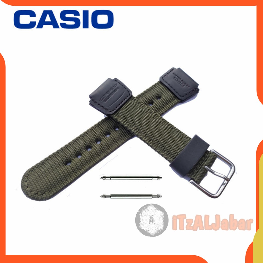 Tali jam tangan Casio AW80 Nylon Leather strap 18 mm Tali jam Casio AW 80