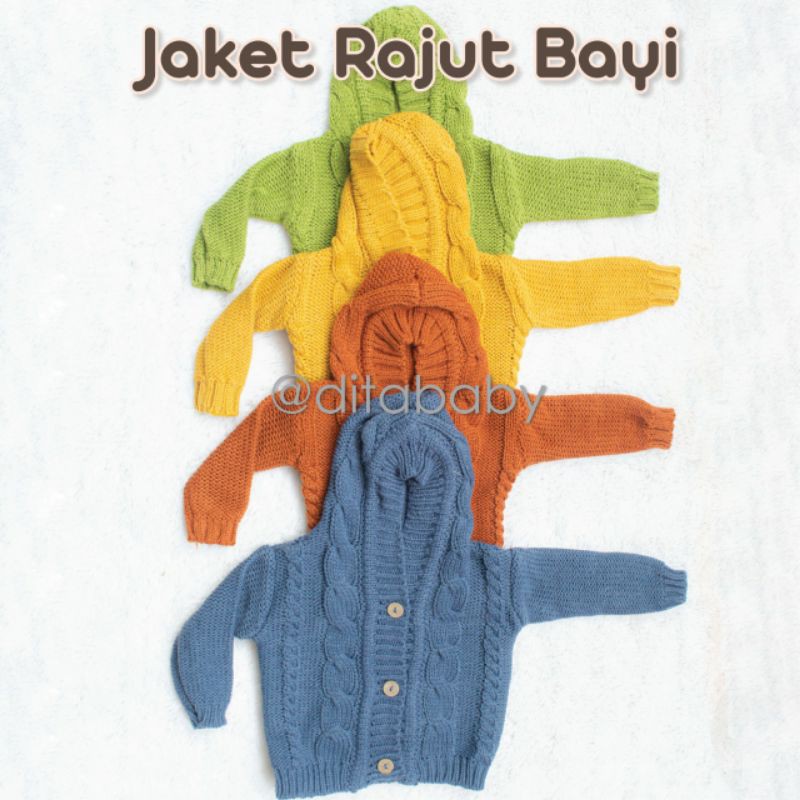 JAKET BAYI RAJUT/CARDIGAN RAJUT BAYI/BAJU HANGAT BAYI/BAJU TEBAL BAYI/CARDIGAN HOODIE BAYI