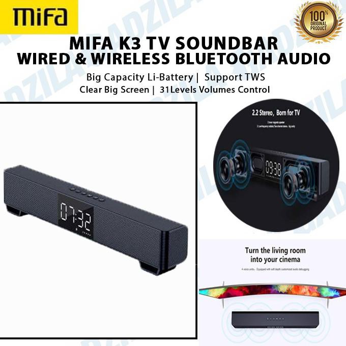 SPEAKER TV XIAOMI MIFA K3 TV SOUNDBAR WIRED & WIRELESS BLUETOOTH AUDIO - Hitam